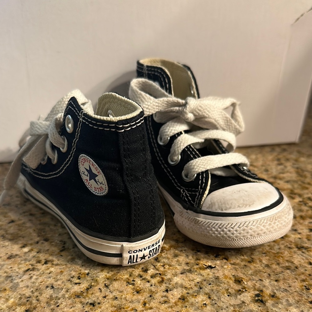 Converse Kids High-Top Sneakers - Black with White Accents